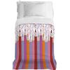 PENSIERI DELICATI Telo Copriletto 170 x 280 cm, Telo Singolo 100% Cotone Pique, Ideale Come Telo Arredo, Coperta Salva Letto 1 Piazza, Fantasia Matitoni Rosa, 100% Made in Italy