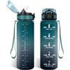 HoneyHolly Borraccia 1 Litro, Libre de BPA & A Prova di Perdita, Borracce con Cannuccia, Reutilizables, Borraccia Motivazionale, Water Bottle Palestra per Scuola, Palestra, Ufficio, Sport