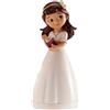Dekora 315107 - Figura decorativa per Torta, Comunione bambina con coroncina, Multicolore, 13 cm