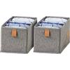 LOVE !T STORE !T LOVE IT STORE IT Premium Set di 2 Organizer Biancheria Intima in Lino - Contenitori per Cassetti 6 Comparti - Pieghevoli e Rinforzati - Grigio - 30x15x15cm
