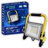 V-TAC Faretto LED da Cantiere 50W - [ CHIP CREE LED - ALTE PERFORMANCE ] - 4270 Lumen - Impermeabile IP65 - Faro Led da Esterno per Lavori e Garage - Cavo 3M - Staffa Piehevole - Luce Naturale 4000K