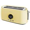 Cecotec ClassicToast 15000 Tostapane digitale extra doppio giallo 1500 W, 2 Slot Lunghi per 4 toast, display digitale, 3 funzioni, aste superiori, design retrò, colore giallo