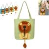 Generico Lion-Shaped Pet Canvas Shoulder Bag, Portable Cat Carrier Tote (Green,Small)