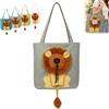 Generico Lion-Shaped Pet Canvas Shoulder Bag, Portable Cat Carrier Tote (Gray,Large) | Soft Cat Carrier with Cotton Canvas Body, Adjustable Head Opening, Zippered Top and Dual Handles for Shoulder or Hand Carry