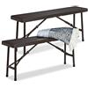 Relaxdays Panchina Pieghevole, Set da 2 Panche da Birreria Terrazza & Giardino, Effetto Legno, HLP 42x100x25 cm, Marrone