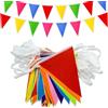 LACHT 50M Fanion Multicolore,Réutilisable Banderole Fanion Guirlande,Drapeaux de Triangle en Toile de Jute intérieur Decoration,pour Bannière Anniversaire, Mariage, Fête, Extérieur Jardin