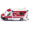 siku 2115, Ambulanza Mercedes-Benz Miesen Type C, 1:50, Metallo e Plastica, Rosso e Bianco, Tettuccio rimovibile, Con barella e tavola spinale
