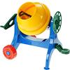 Lena - Giocattolo di Costruzione betoniera Piccolo Vassoio di Sabbia, Miscelatore per calcestruzzo Manuale con manovella, Accessori per Cantiere per Bambini dai 2 Anni, 4006942742509, Giallo, Blu, 27