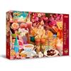 Trefl Premium Plus Quality - Puzzle Tea Time: Tutto quello che è piacevole - 1000 Pezzi, Serie di Immagini Nostalgiche Dipinte, per Adulti e Bambini a partire dai 12 Anni