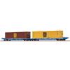 BRAWA 48108 Carro articolati doppi Tipo Sffggmss "Megafret"container MSC