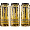 Generic 3X Confezione Per Monster Lando Norris Gold Edition Energy Drink Zero Sugar-Top Black- 500ml-ITA