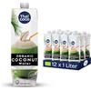 Thai Coco 100% acqua di cocco biologica - Rinfresco naturale dalla Thailandia - Certificata biologica, senza zucchero, 12 x 1L Tetra Pak - Gusto fresco da noci di cocco biologiche