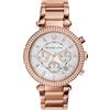 Michael Kors Parker Watch for Women, Quartz Chronograph Movement with Stainless Steel or PVC Strap