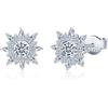 MICMIF Fiocco Di Neve Orecchini Moissanite da Donna, 5mm Punto Luce Con Zirconi Brillanti, (1cttw, VVS1, colore D, certificato GRA) Argento 925 Orecchini a Bottone Natale Neve per Lei