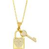 Generic Collana con lucchetto in argento sterling 925 per donne e uomini, ciondolo con lucchetto con chiave a cuore in pietra, collana da donna, a catena, da uomo