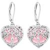 Odinstone Orecchini Albero della Vita, Cuore, Donna, Ganci Argento 925 | Orecchini cuore albero della vita, pietra di luna, ganci argento 925 e confezione regalo