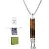 Zilynhom Collana per la respirazione con pietra occhio di tigre e aromaterapia Catena in acciaio inossidabile 70cm Strumento di meditazione consapevolezza per calmare,favorire il sonno,alleviare ansia stress