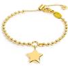 MARLU' Bracciale Donna con Stella, Oro, Catena a Sfere, Modello 18BR219G