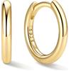 ChicSilver 8-20mm Orecchini a Cerchio Donna Argento 925 Nero Oro Rosa | argento 925 delicato sulla pelle e anallergico; design semplice e classico, brillante, elegante,intramontabile e versatile