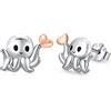 REDSUN Orecchini a perno in argento Sterling 925 con polpo o nodo celtico, coniglio, opale, riccio, elefante, delfino, gatto, idea regalo di compleanno per ragazze e donne, Argento sterling