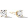 FANCIME Lab-Grown Orecchini rotondi a forma di diamante con montatura a 4 punte in oro giallo solido 14 carati, idea regalo per lei (colore D-E, VS Clarity)