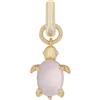 amor - Ciondolo Charm da Donna in Argento 925 - Placcato Oro/Dorato - con Vetro - Design Tartaruga - AMR-P0115