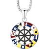 amorili Collana Uomo Timone Bussola in Acciaio Inossidabile - Ciondolo Nautico con Bandiere Marine - Gioiello Stile Marina Militare - Idea Regalo Mare, Viaggio, Navigazione - cll1979