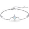 REDSUN Bracciale con pietra di luna, in argento Sterling 925, stella celtica, da donna, con pietra di luna, regolabile, ideale come regalo per ragazze per San Valentino, [GROSS], Argento sterling