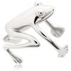 SOVATS Ear Cuff Rana in Argento Sterling 925, Placcato in Rodio, Senza fori, Design ispirato alla natura, Gioiello minimalista per donna