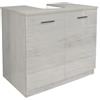MaMa Store Copricolonna Mobile in Kit da Montare Sottolavabo con 2 Ante Quercia Bianco, L. 70cm x P. 46cm x H.62cm