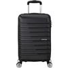 American Tourister Flashline Trolley da cabina, 55 cm | Nero, trolley rigido, 55H x 40W x 20D cm, 34 L, 2.6 kg, con lucchetto TSA e cinghie interne incrociate