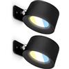BRILONER - Set di 2 lampade parete senza fili, rimovibili magneticamente, ruotabili a 360 gradi, dimmerabili, CCT, applique a batteria, applique ricaricabile, camera da letto, 9x7,5x4 cm, nero