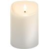 goobay LED Candele di cera reale Bianco 10x15 cm Con Funzione Timer Stoppino 3D A Batteria Bianco Caldo, Luce di Tè per Decorazioni Eleganti, Illuminazione Sicura ed Elegante 77776