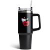 Muitomas Tazza Termica in Acciaio, Collezione Muitomas realizzata con Hello Kitty | Tazza Termica da Viaggio con Cannuccia, per Bevande Calde e Fredde, 900 ml, Colore Nero