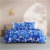 Marimekko - Set copripiumino per letto matrimoniale/matrimoniale, in percalle di cotone, reversibile, con federe abbinate, decorazione floreale per la casa (blu Unikko, Full/Queen)