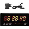 GC GLOBALCOMMERCE Orologio LED Digitale da Parete Muro con Datario e Temperatura con Display Grande e Varie Funzioni