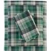 Woolrich John Rich & Bros. WOOLRICH Set di lenzuola in 100% flanella di cotone, calde e morbide, con tasca elastica da 35,6 cm, stile di vita per cabina, per la stagione fredda, set di biancheria da letto confortevole, federa