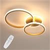 Riserva Plafoniera LED Soffitto Dimmerabile con Telecomando, 42W Rotonda Lampada da Soffitto Oro, Plafoniera Moderna per Camera da Letto, Soggiorno, Cucina, Sala da Pranzo, Studio, Hotel