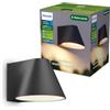Philips illuminazione Voltan palo da terra per esterni, 120 x 190 x 600 mm | Luce Calda Bianca 2700 K, Luci, lampadina GU10 non incl., 5W max, Nero BK, corpo in alluminio, IP44, adatta per uso esterno