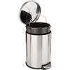 Amazon Basics Pattumiera Rotondo con chiusura silenziosa, 5.3 Gallon, 20 l, Acciaio inossidabile