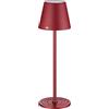 cilio Lampada da tavolo LED SOLE, bordeaux, dimmerabile, con sensore touch e funzione memoria, ideale per interni ed esterni, con cavo USB-C, altezza 35 cm, diametro 11 cm