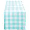 DII 100% Cotone con Frange Heavyweight tovagliolo Guida da Tavolo 35,5 cm x 1,83 m (14 x 72 Pollici) Aqua Checker