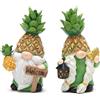 Hodao Decorazione a forma di gnomi di ananas, regalo a tema estivo, statuette per interni ed esterni, colore verde, benvenuto estate con decorazione creativa per casa e giardino