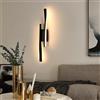 Comely Applique da Parete Interno Acrilico, 16W Nero Lampada da Parete LED | Luce Bianca Calda 3000K Lampada da Parete LED per Soggiorno, Corridoio, Sala da Pranzo, Nero