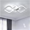 Comely Plafoniera LED quadrata a Soffitto, bianca, potenza di 40W, con Design Moderno a intreccio. Dimmerabile con telecomando 3000K-6500K, adatta ad Corridoio,Camera da Letto o Soggiorno,40,5cm