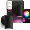 Philips Hue Struana Faretto LED a parete per esterni | White and Color Ambiance, CCT 2.000-6.500 K, Resist a UV, IP44, Luce soft, Decoraz. giardino, Alexa, Google Home, Apple Home