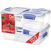 Sistema KLIP IT contenitori per alimenti a più pezzi | Lunch box impilabili con coperchi a tenuta stagna | Privi di BPA | Clip blu | Dimensioni assortite | 12 pz. (6 contenitori e coperchi)