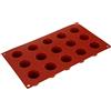 silikomart | SF0019 Stampo in Silicone per Monoporzioni BABÀ | Confezione da 1 Stampo per Dolci, Antiaderente, 15 cavità, Ø 35 h 38 mm, Made in Italy