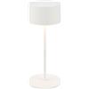 BRILONER - Lampada da tavolo senza fili con bordo luminoso, touch dimmer continuo, ip44, cavo usb-c, batteria sostituibile, lampada da scrivania senza fili, comodino, 8 x 19 cm, bianco sporco