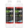 BiOHY Detergente per WC (2 bottiglie da 1l) | EXTRA FORTE | Concentrato biologico professionale | Gel detergente viscoso | Ideale contro il calcare delle urine (WC-Reiniger)
